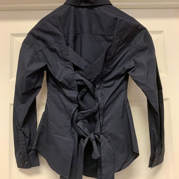 Derek Lam 10 Crosby Corset Back Collared Shirt sz 2 NWT - Picture 2 of 6